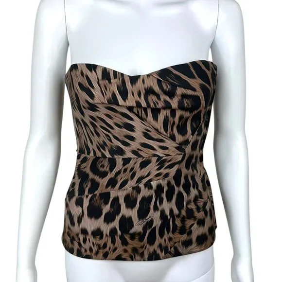 Roberto Cavalli Leopard Print Strapless Corset / Bustier - Picture 2 of 5
